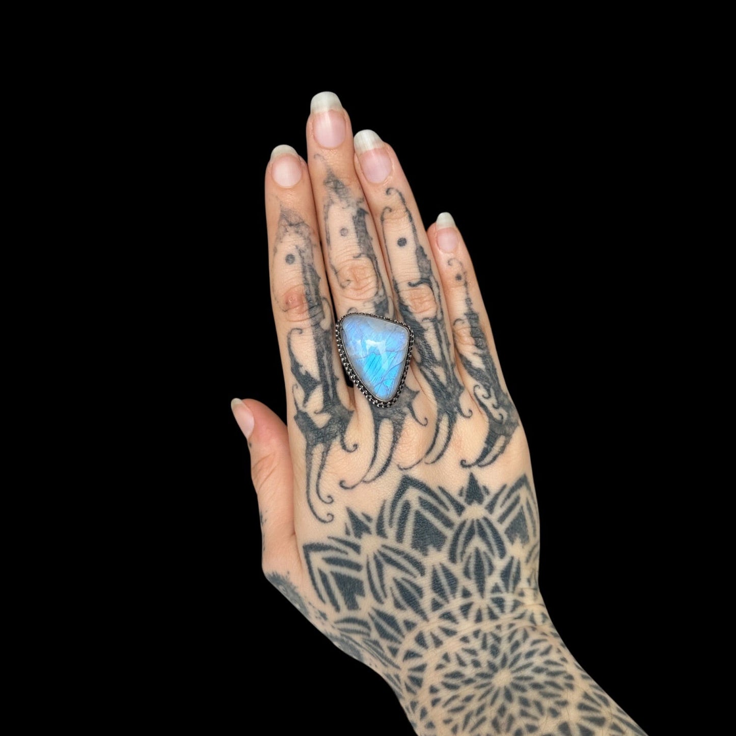 "Sāgara" (सागर) Moonstone Ring.
