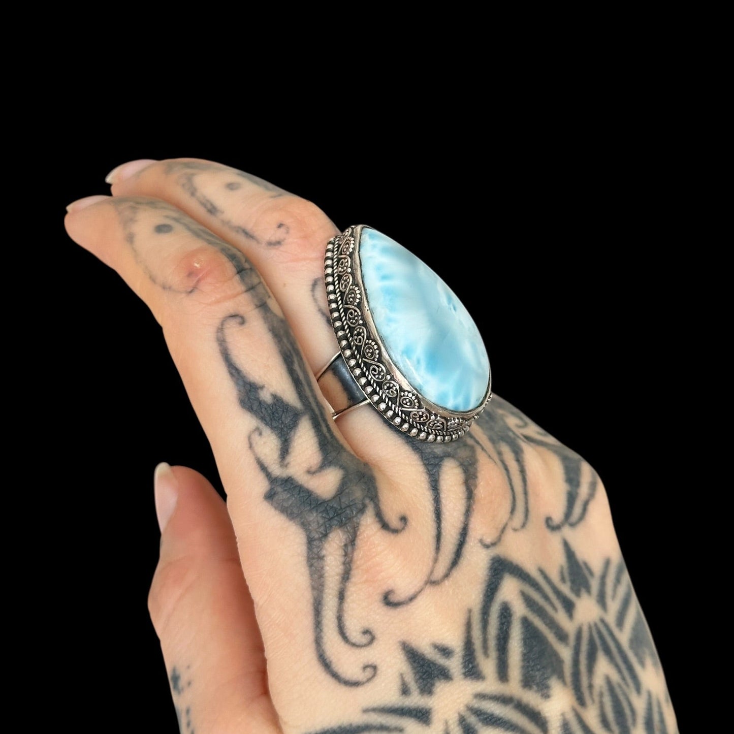 Ring "Sāgara" (सागर) Larimar