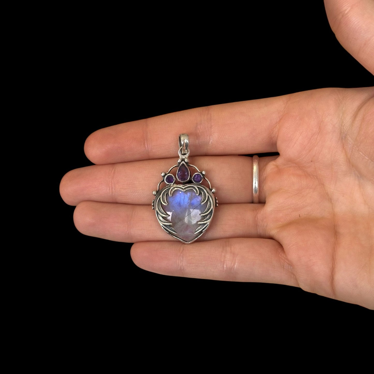 Colgante Corazón Moonstone