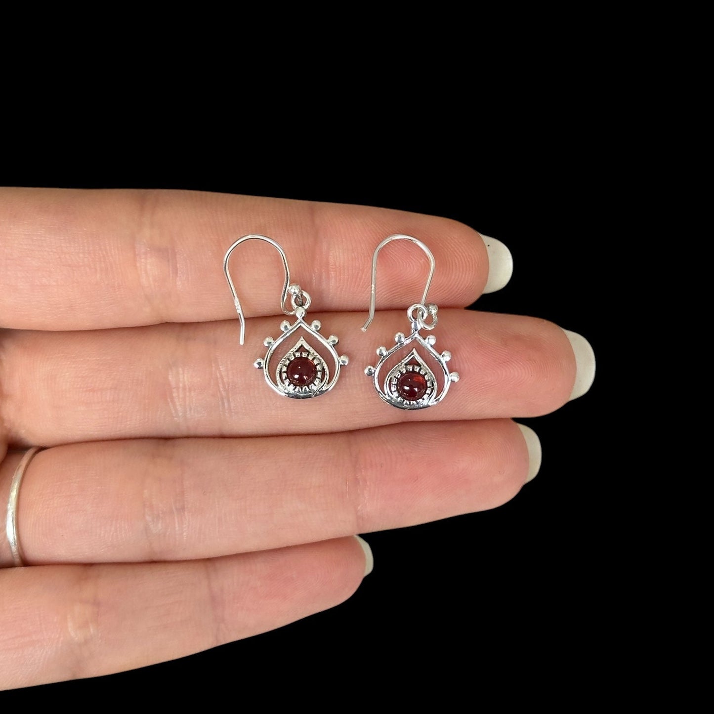 Pendientes Turia Granate