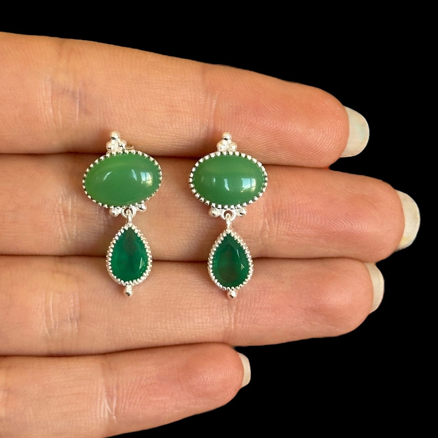 Pendientes Ratna Onix Verde