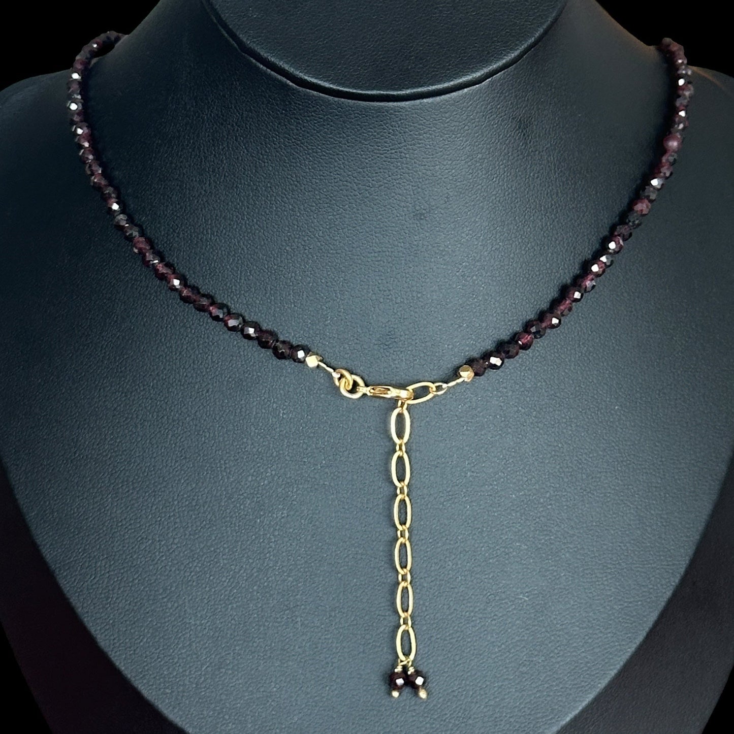 Garnet Mantra Box Necklace 3