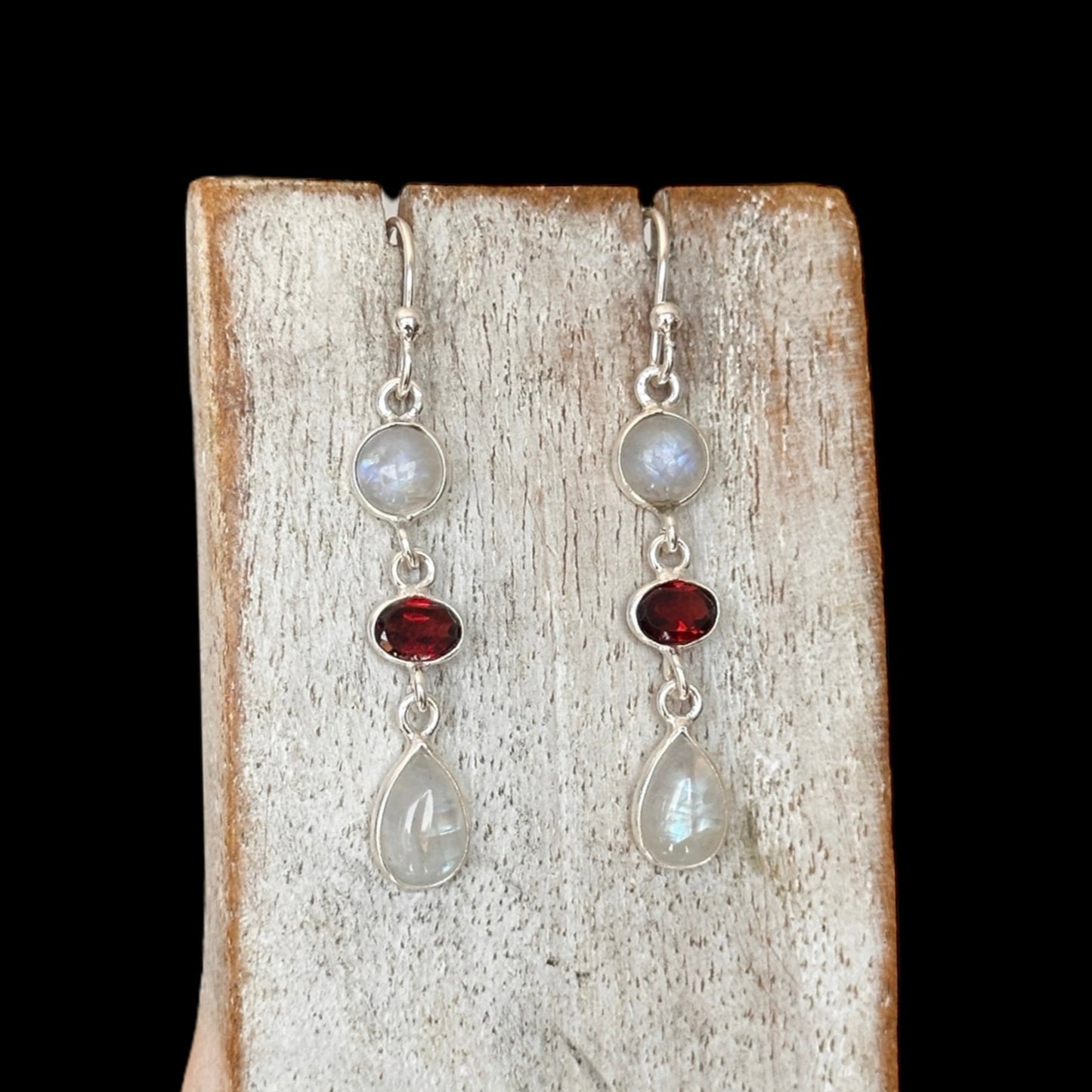Pendientes "Esi" Moonstone Granate