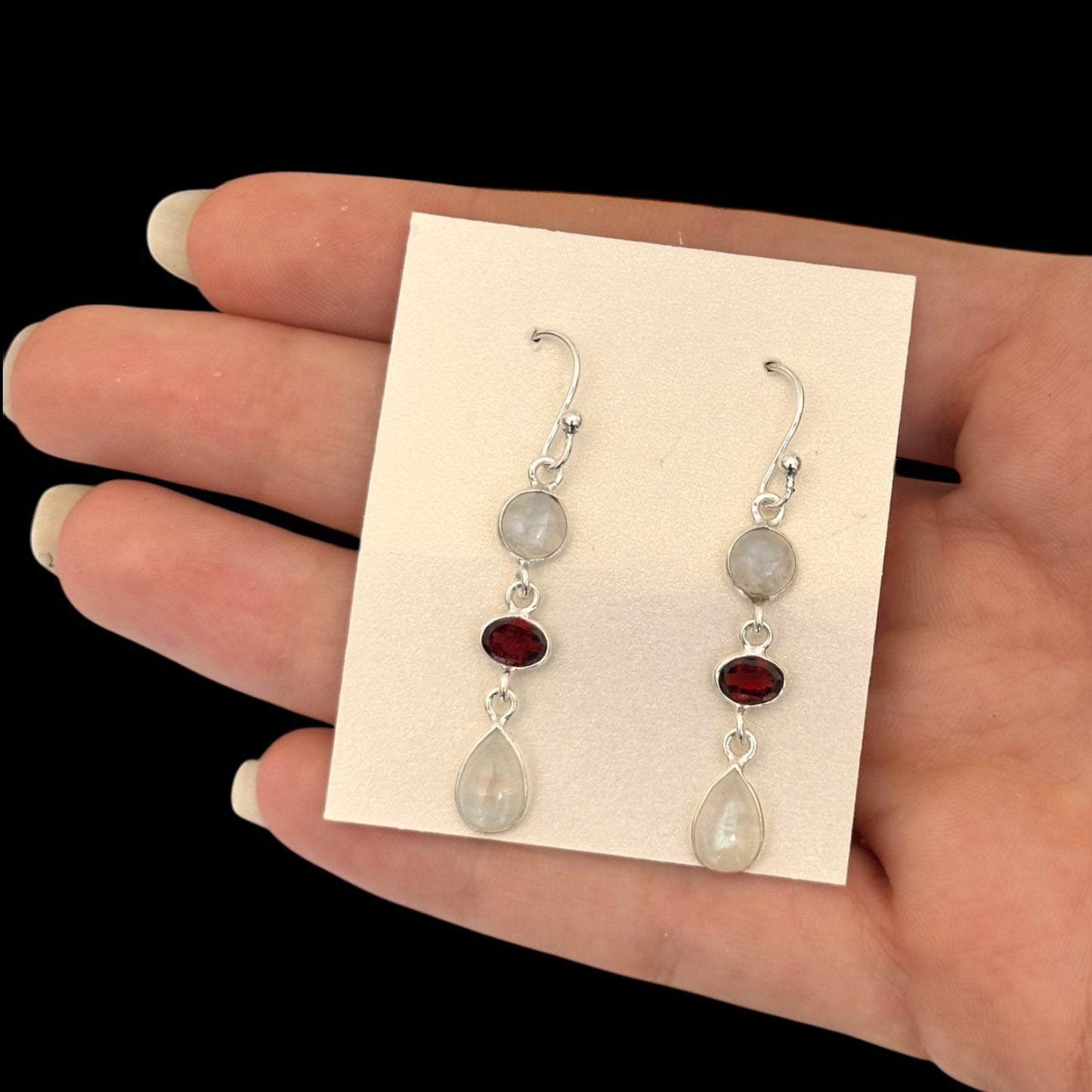 Pendientes "Esi" Moonstone Granate