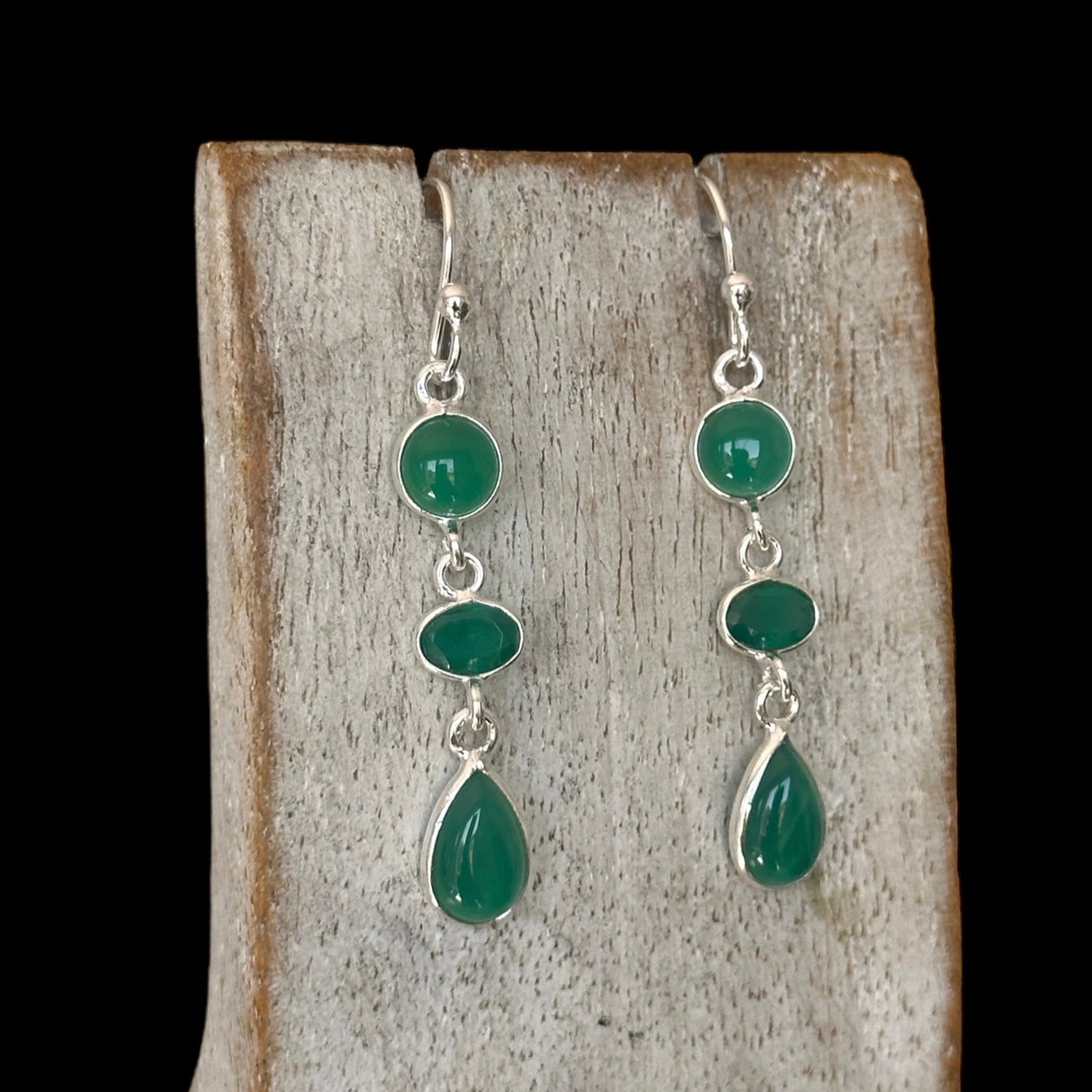 Pendiente "Esi" Green Onyx