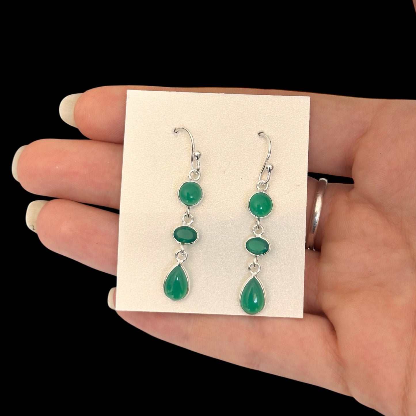 Pendiente "Esi" Green Onyx