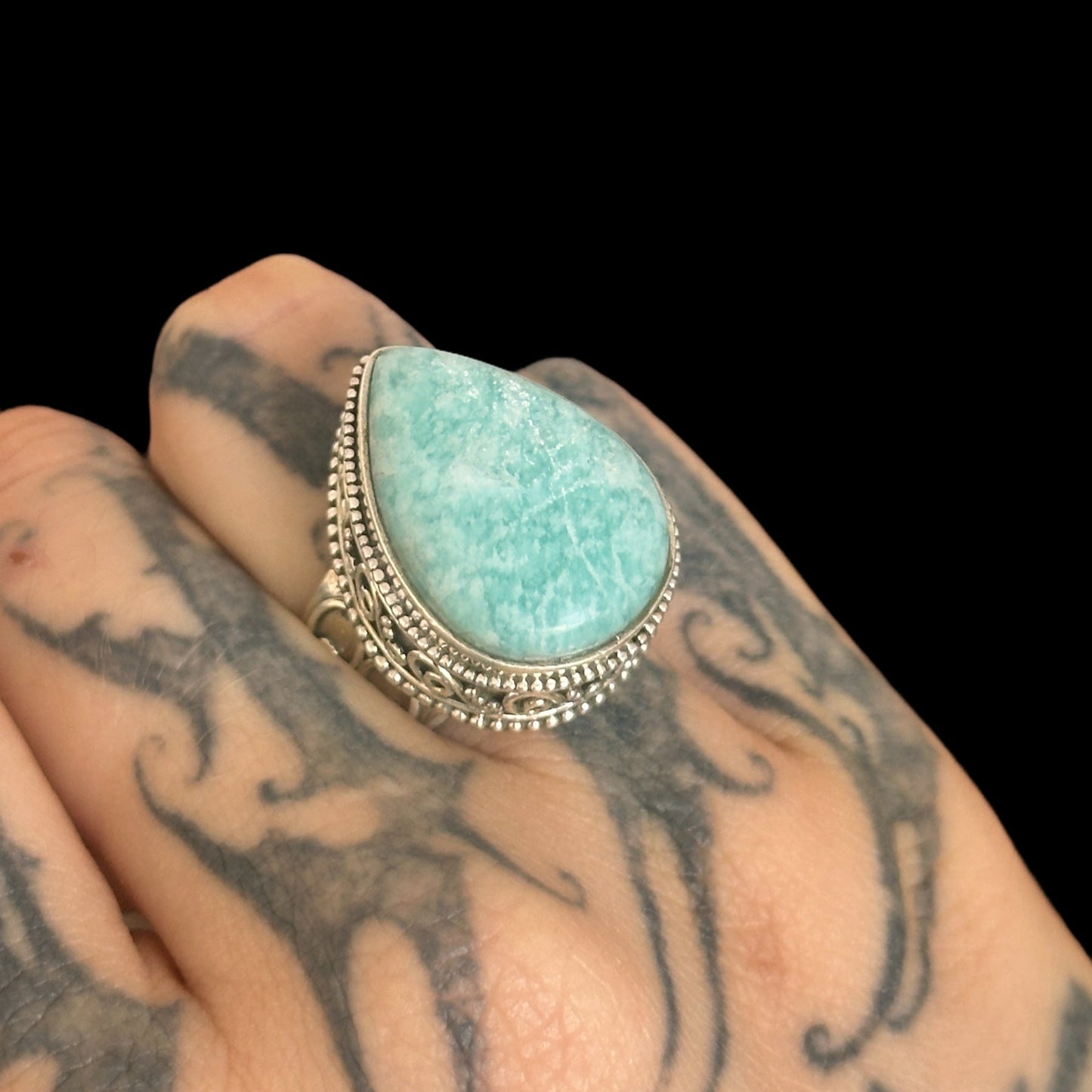 Anillo Amazonite Rajasthani