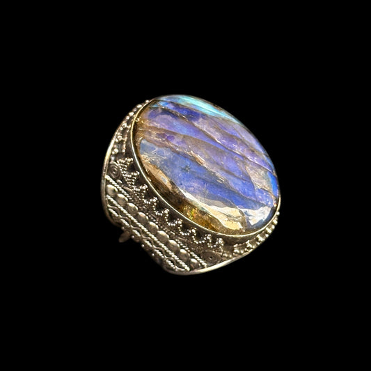 Anillo Labradorite Rajasthani
