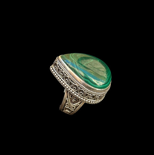 Anillo Malaquita Rajasthani