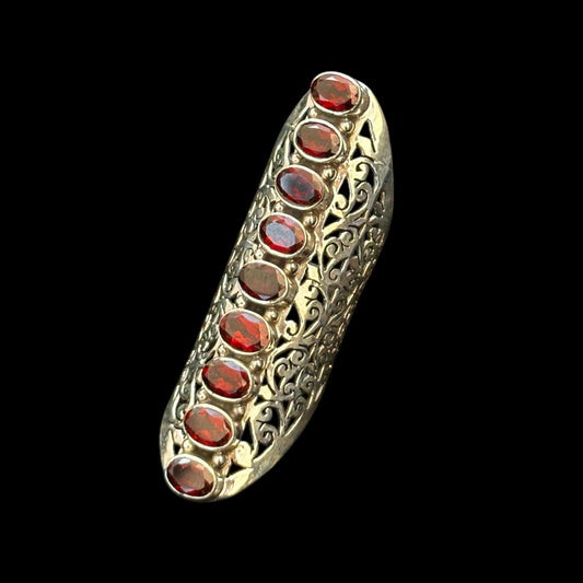 Anillo Granate Filigrana