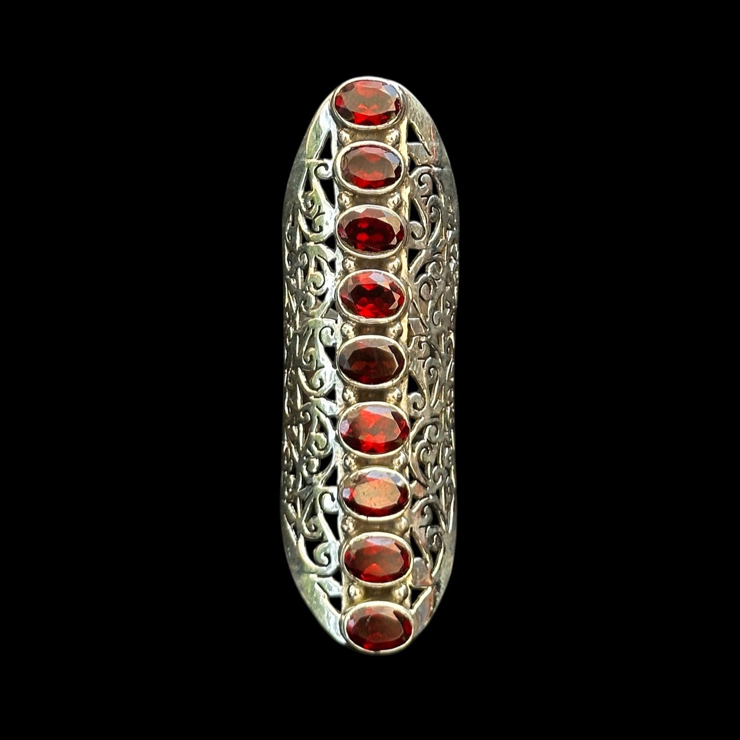 Anillo Granate Filigrana