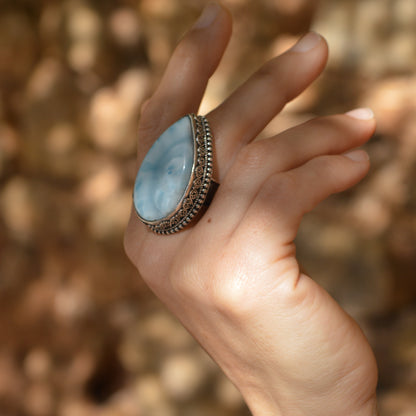 Ring "Sāgara" (सागर) Larimar