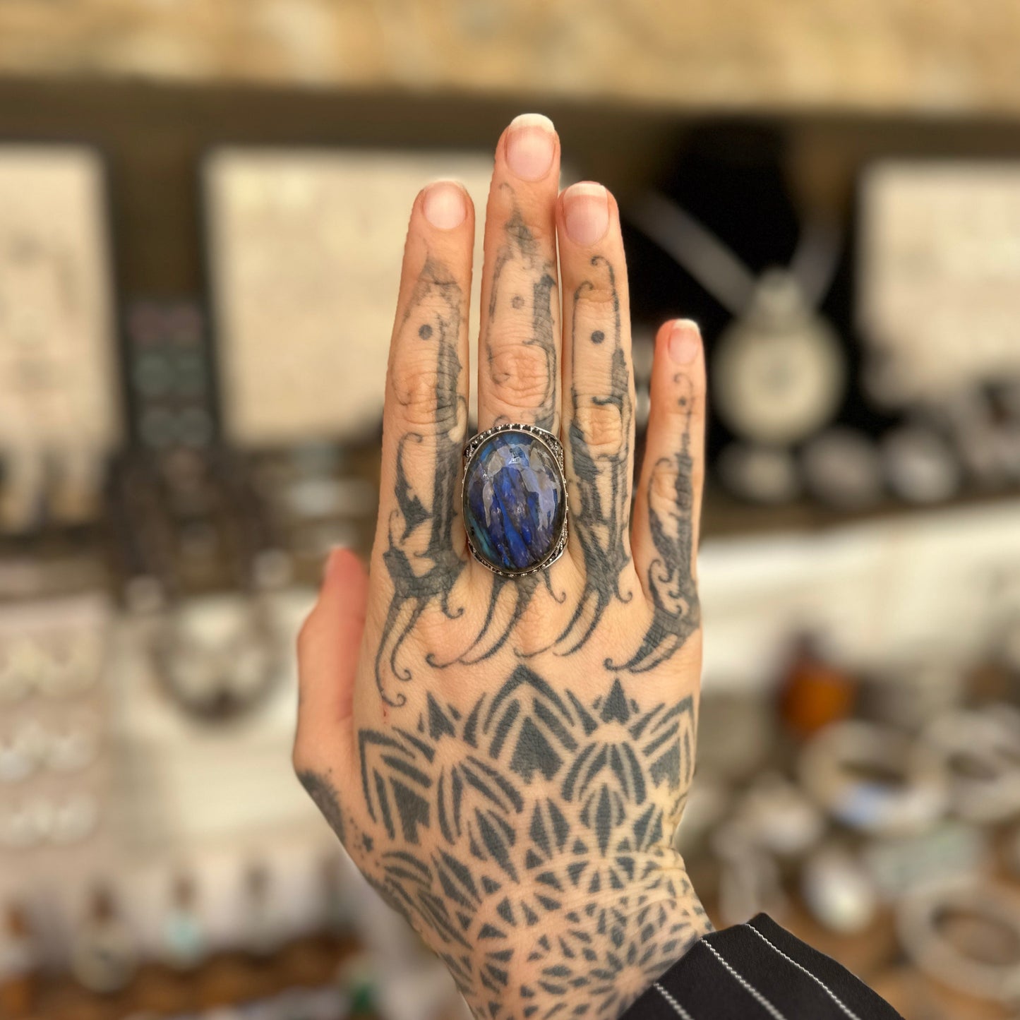 Anillo Labradorite Rajasthani