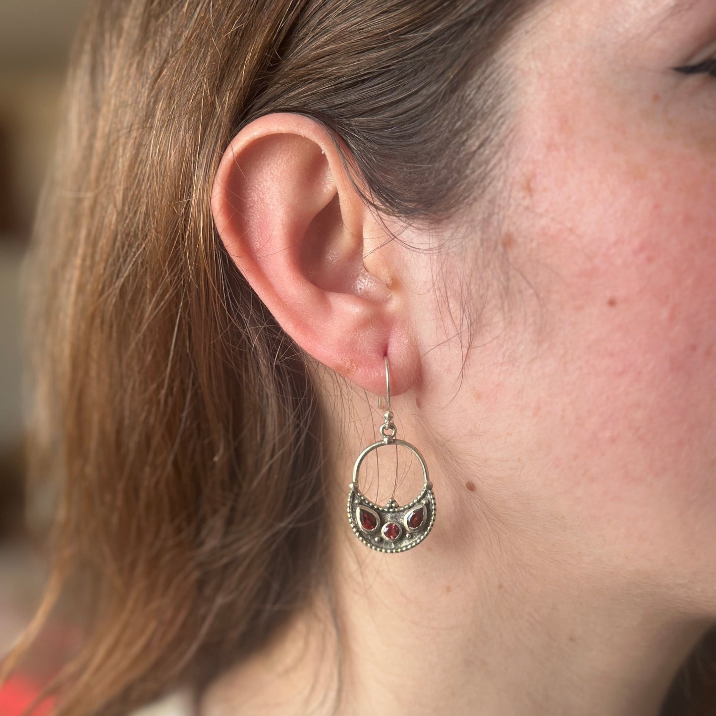 Amara Garnet Earrings