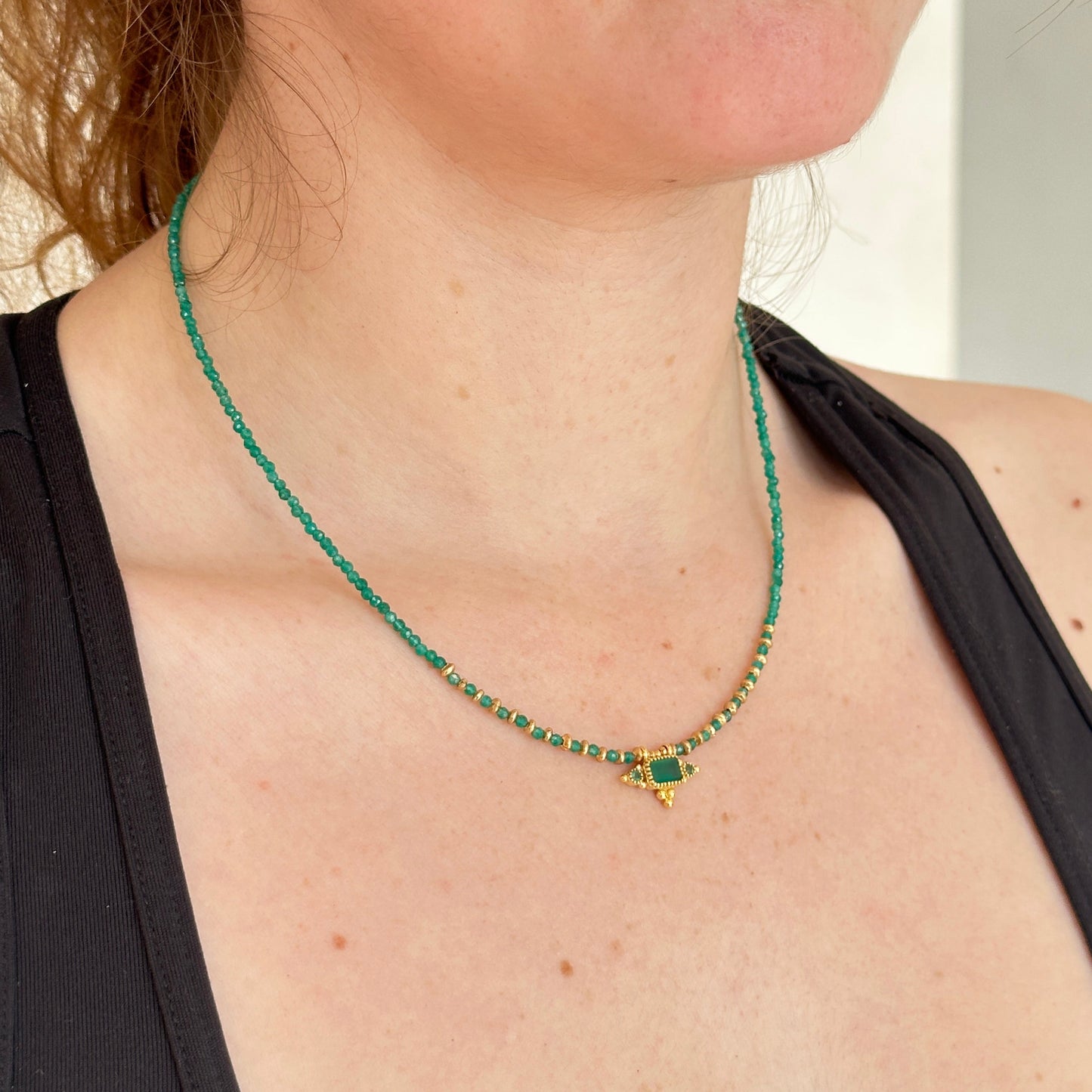 SŪTRA Necklace · Green Onyx