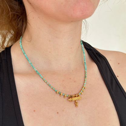 Collar Mantra Box Amazonita