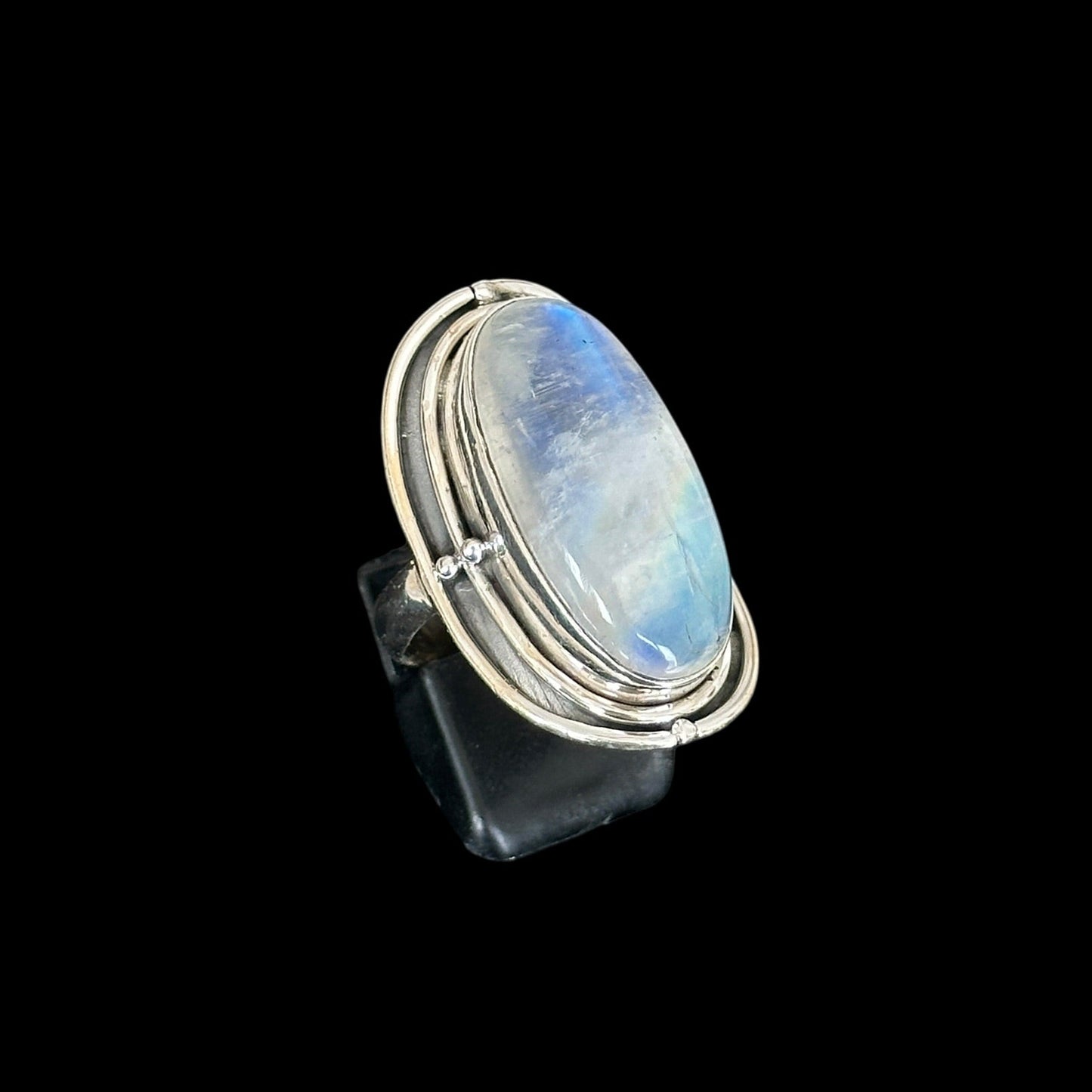 "Paridhi" Rainbow Moonstone Oval Ring