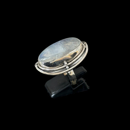 "Paridhi" Rainbow Moonstone Oval Ring