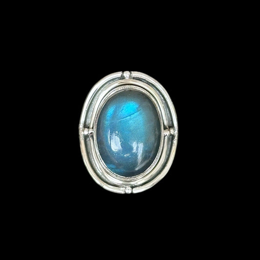 Ring "Paridhi" Labradorit Runde Form