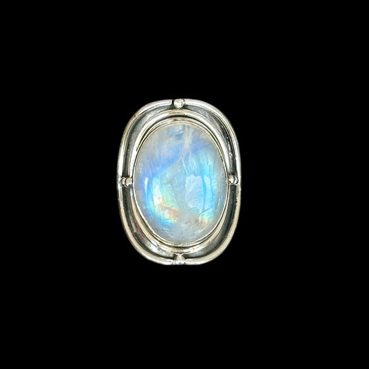 Ring "Paridhi" Regenbogen-Mondstein