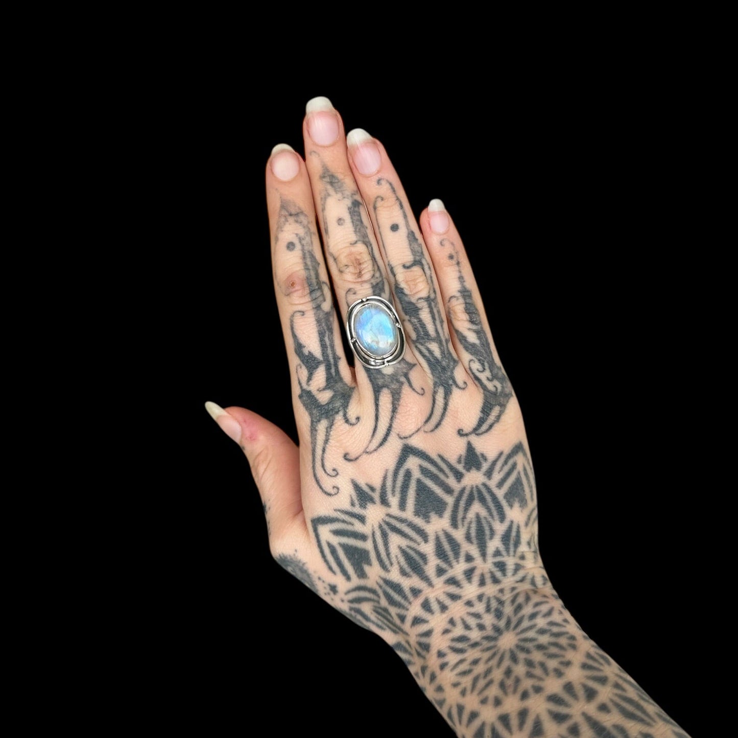 "Paridhi" Rainbow Moonstone Ring