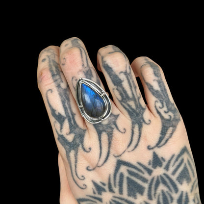 "Paridhi" Labradorite Teardrop Ring
