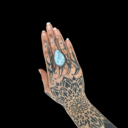 Ring "Sāgara" (सागर) Larimar
