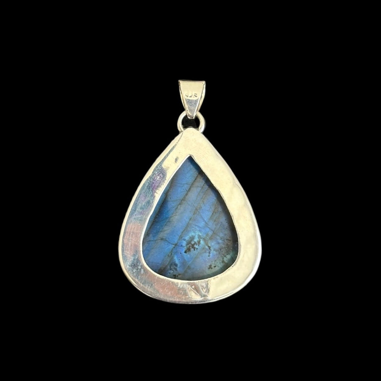 "Ananta" (अनन्त) Pendant - Carved Labradorite Ganesha Teardrop Shape