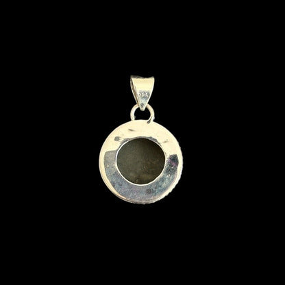 "Ananta" (अनन्त) Pendant Iran Turquoise Carved Ganesha Round Shape.