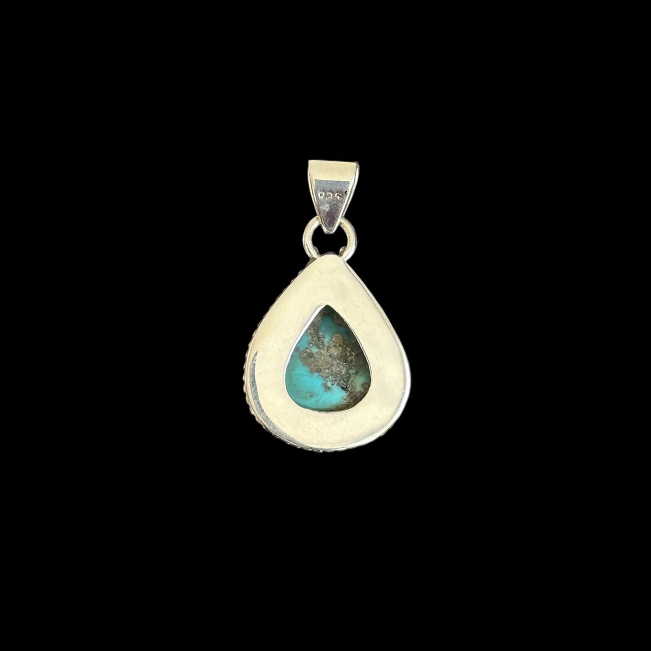 Pendant "Ananta" (अनन्त) Iranian Turquoise Carved Ganesha Teardrop Shape.