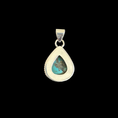 Pendant "Ananta" (अनन्त) Iranian Turquoise Carved Ganesha Teardrop Shape.