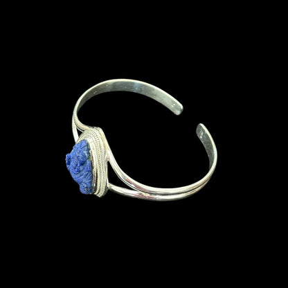 Armband "Ananta" (अनन्त) Lapislazuli Geschnitzte Ganesha-Form