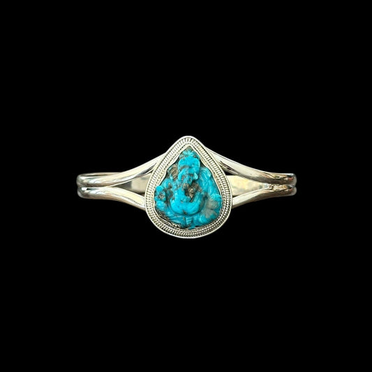 Pulsera "Ananta" (अनन्त) Turquesa Entallada Forma Ganesha