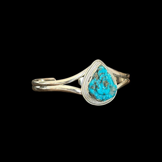 Pulsera "Ananta" (अनन्त) Turquesa Entallada Forma Ganesha
