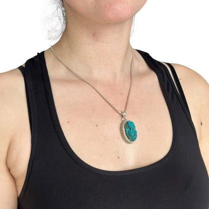 "Ananta" (अनन्त) Pendant Iran Turquoise Carved Ganesha Oval Shape