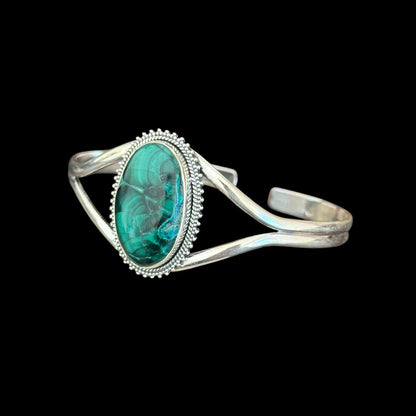 Armband "Triveni" (त्रिवेणी) Malachit