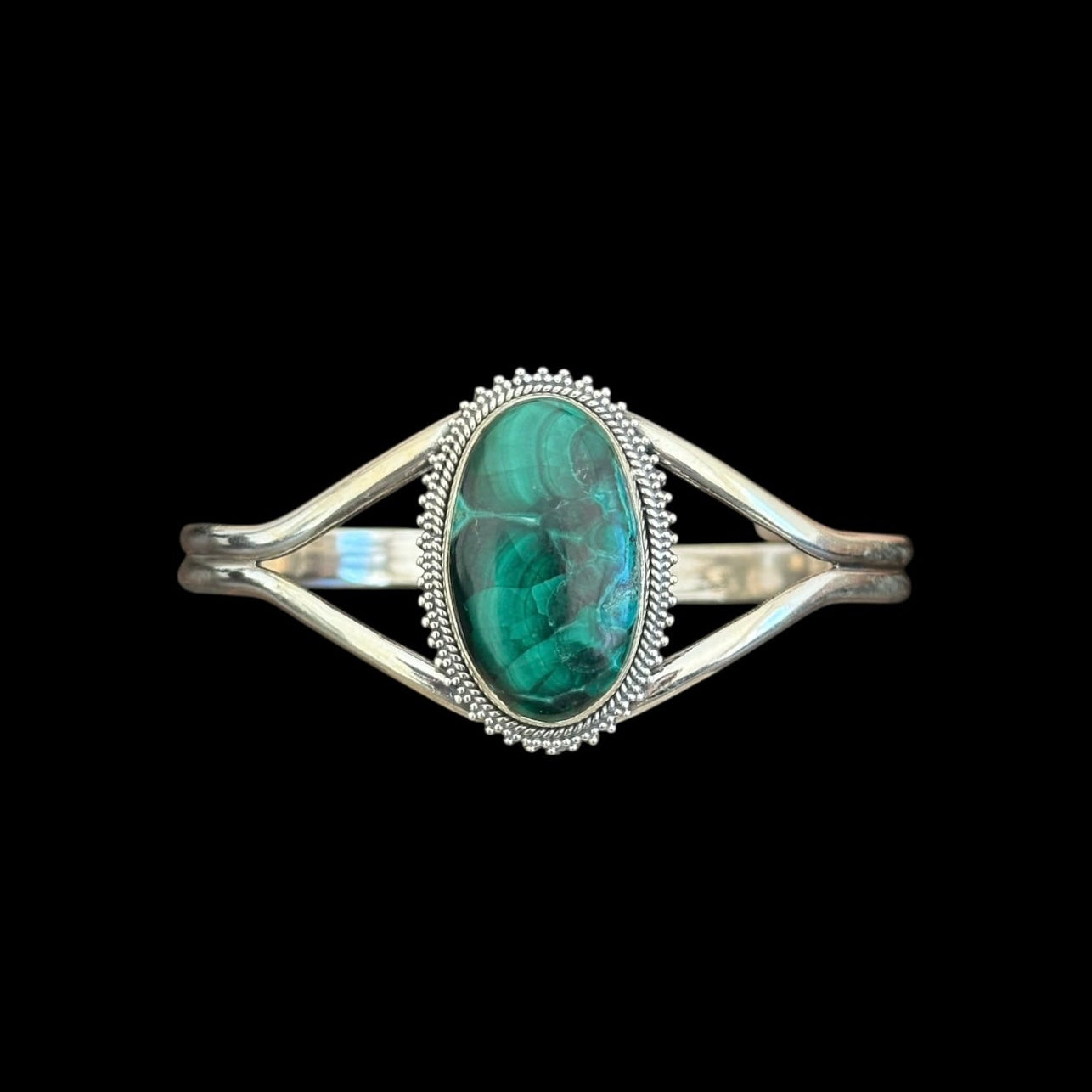 Armband "Triveni" (त्रिवेणी) Malachit