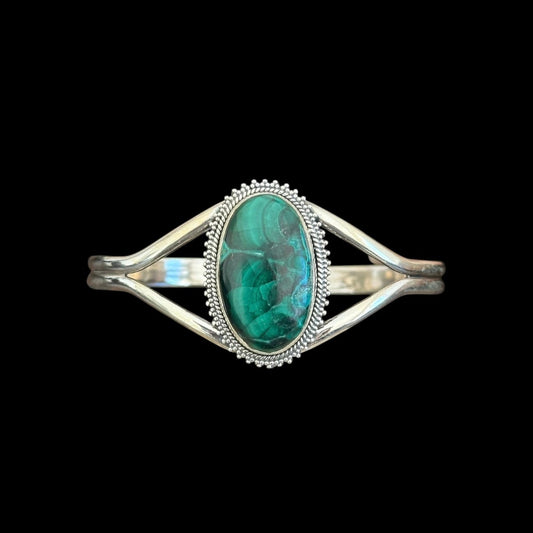 Armband "Triveni" (त्रिवेणी) Malachit