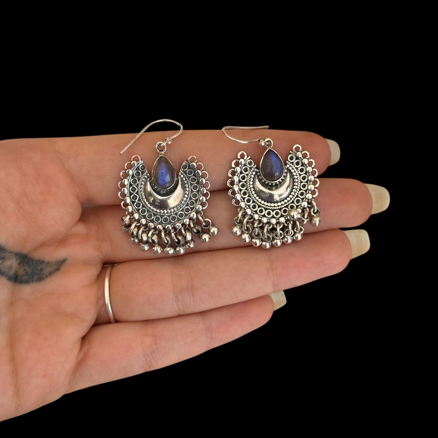 Pendientes Chunky Moon Labradorita