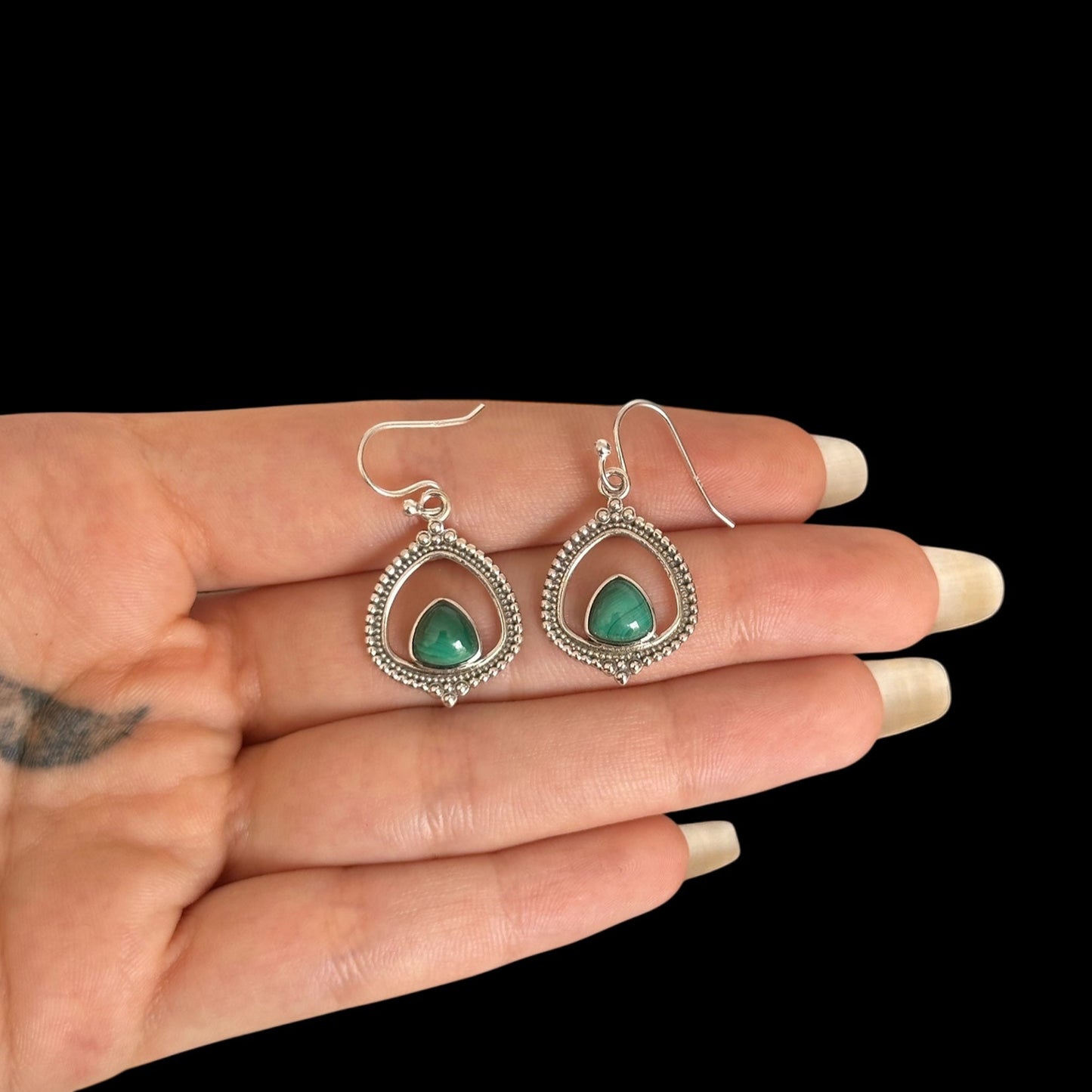Pendientes "Alisha" Malaquita