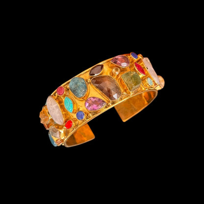 Mehrsteinarmband Queen Messing