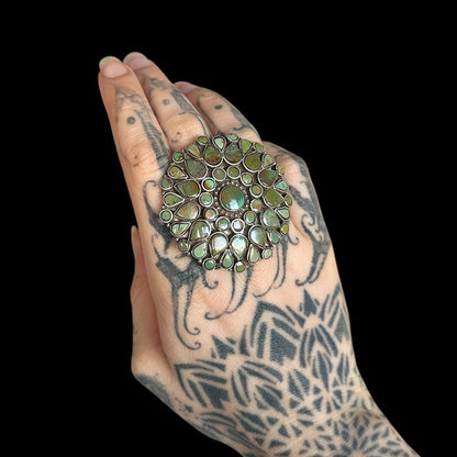 Maxi Ring Türkis Heilige Blume