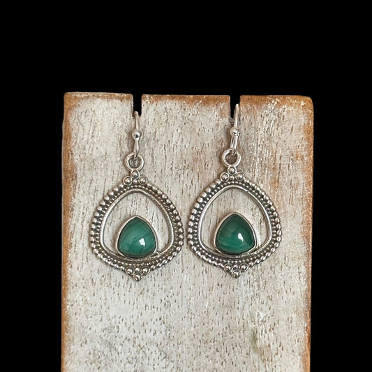 Pendientes "Alisha" Malaquita