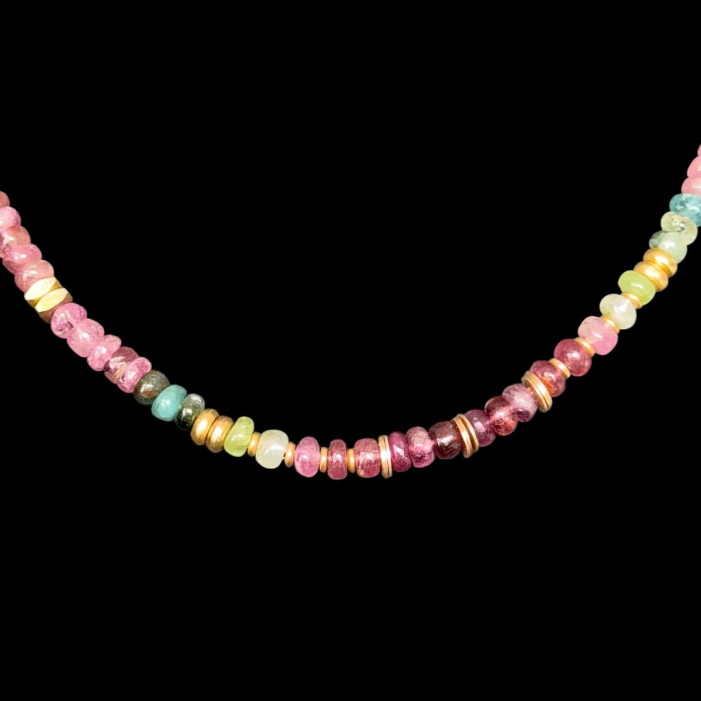 Collar Turmalina Multicolor Smooth Rondelle