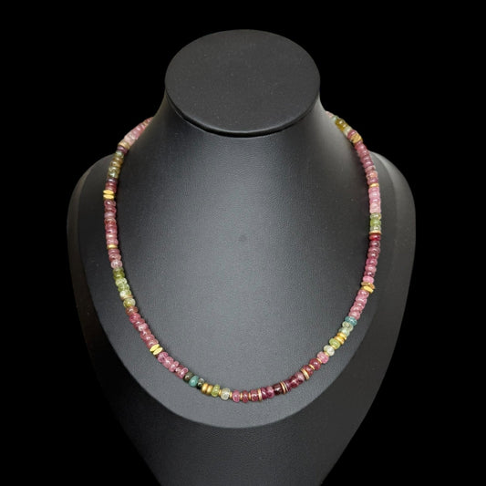 Collar Turmalina Multicolor Smooth Rondelle