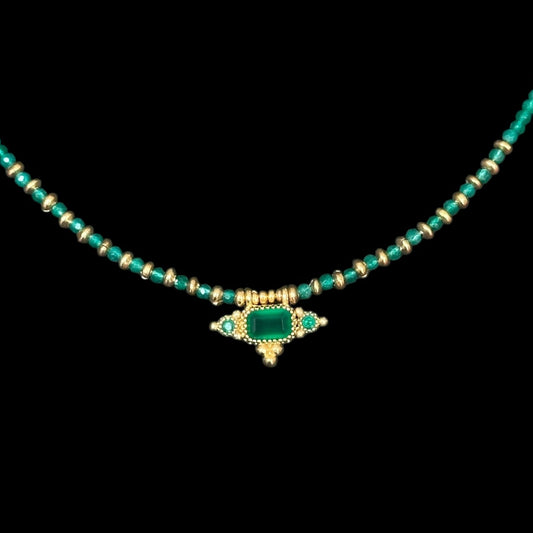 Halskette SŪTRA · Grüner Onyx