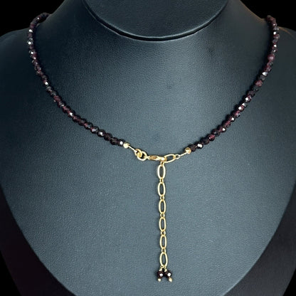 Garnet Mantra Box Necklace 3