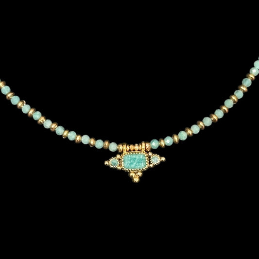 Halskette SŪTRA · Amazonit