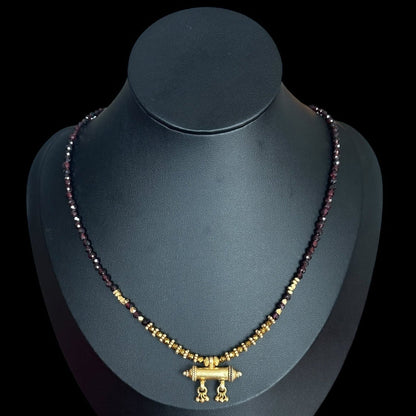 Garnet Mantra Box Necklace 3