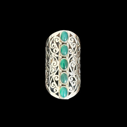 Filigranring grüner Onyx